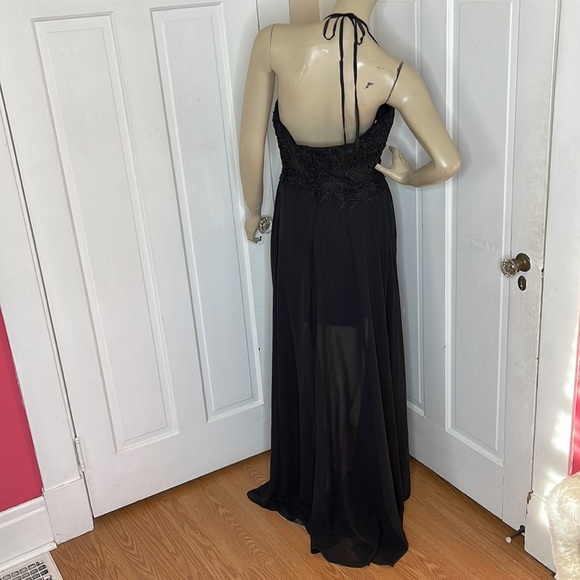 PlanoBridal•Halter Neckline•Black, Hi-Lo Dress - Picture 5 of 11